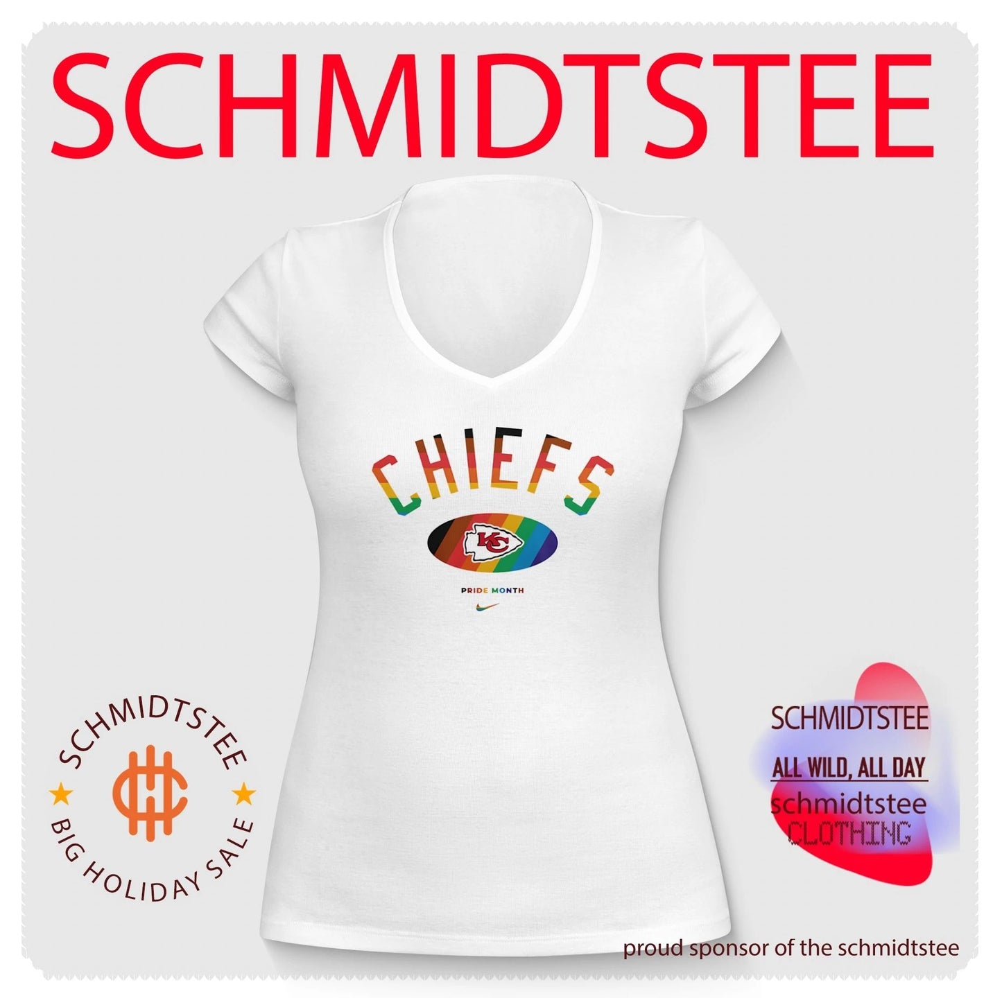 Kansas City Chiefs Pride Month Rainbow logo shirt