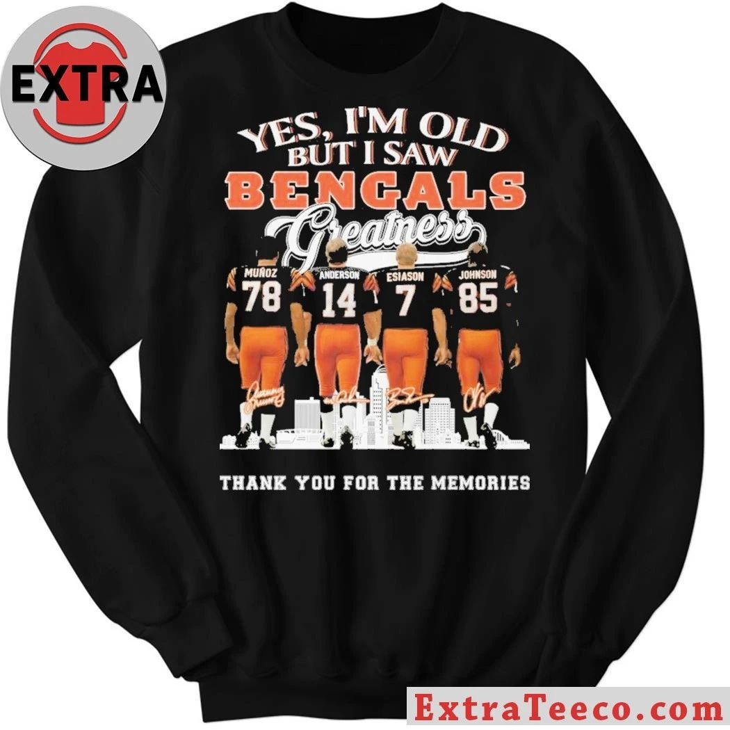 Cincinnati Bengals Greatness 2025 Munoz Anderson Esiason Johnson Signature And City T-Shirt