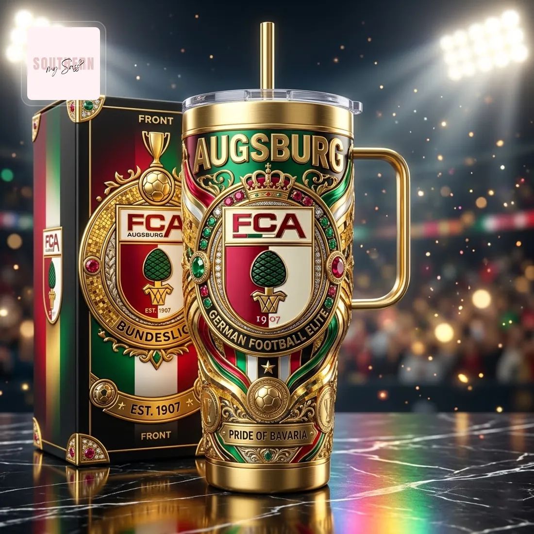 FC Augsburg Bundesliga Luxury 40oz Insulated Tumbler With Handle