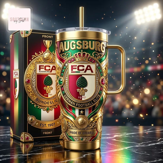 FC Augsburg Bundesliga Luxury 40oz Insulated Tumbler With Handle