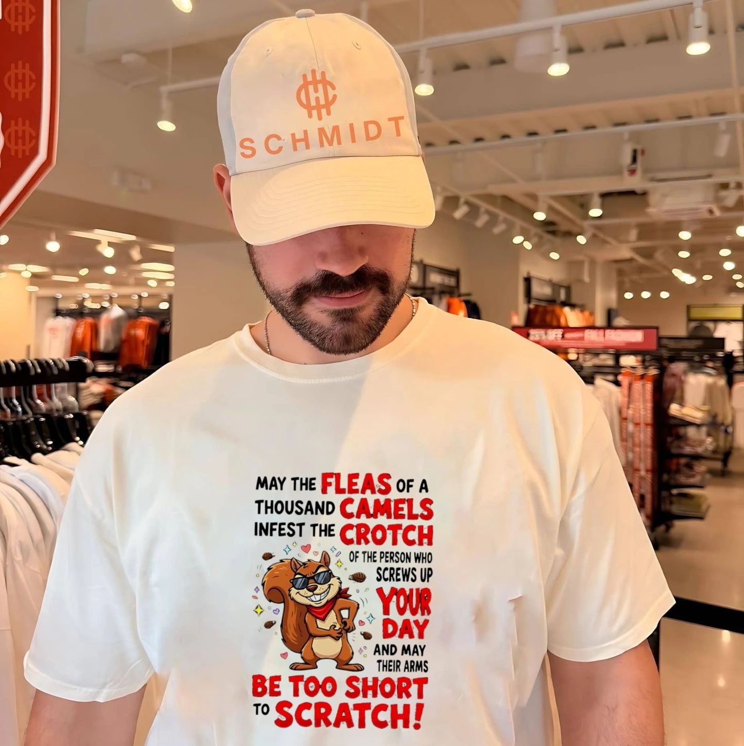 Fleas camels crotch your day be too short scratch cartoon squirrel shirt