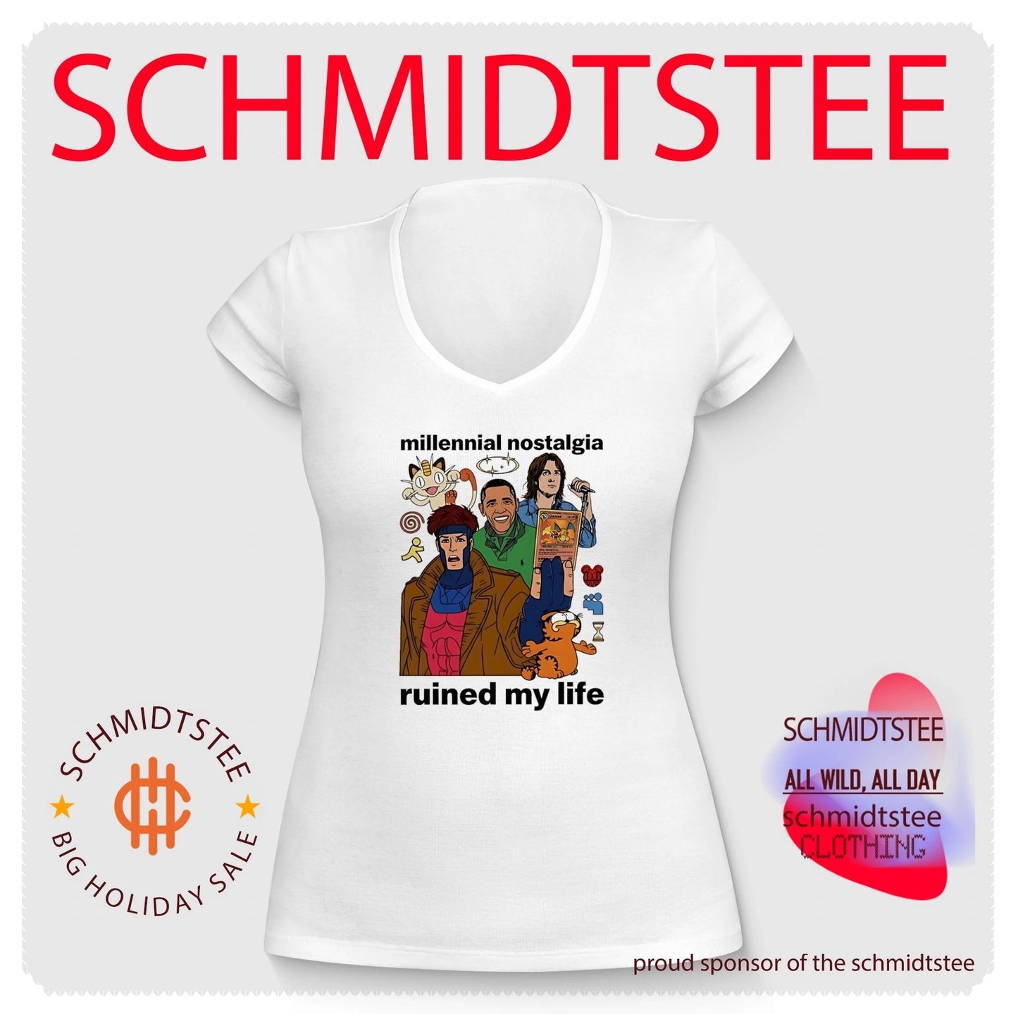 Millennial nostalgia ruined my life graphic shirt