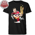 Fernando Mendoza Holding the Cup Champions Signature 2026 Tee Shirt