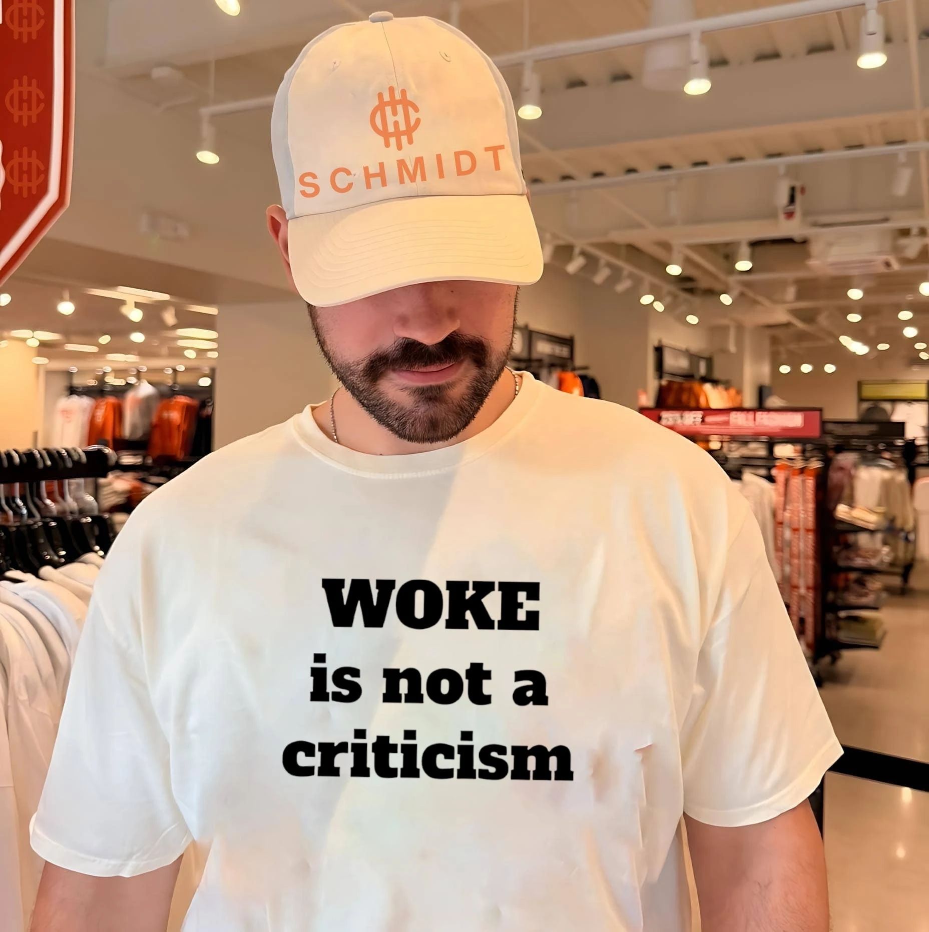 Woke is not a criticism simple text shirt