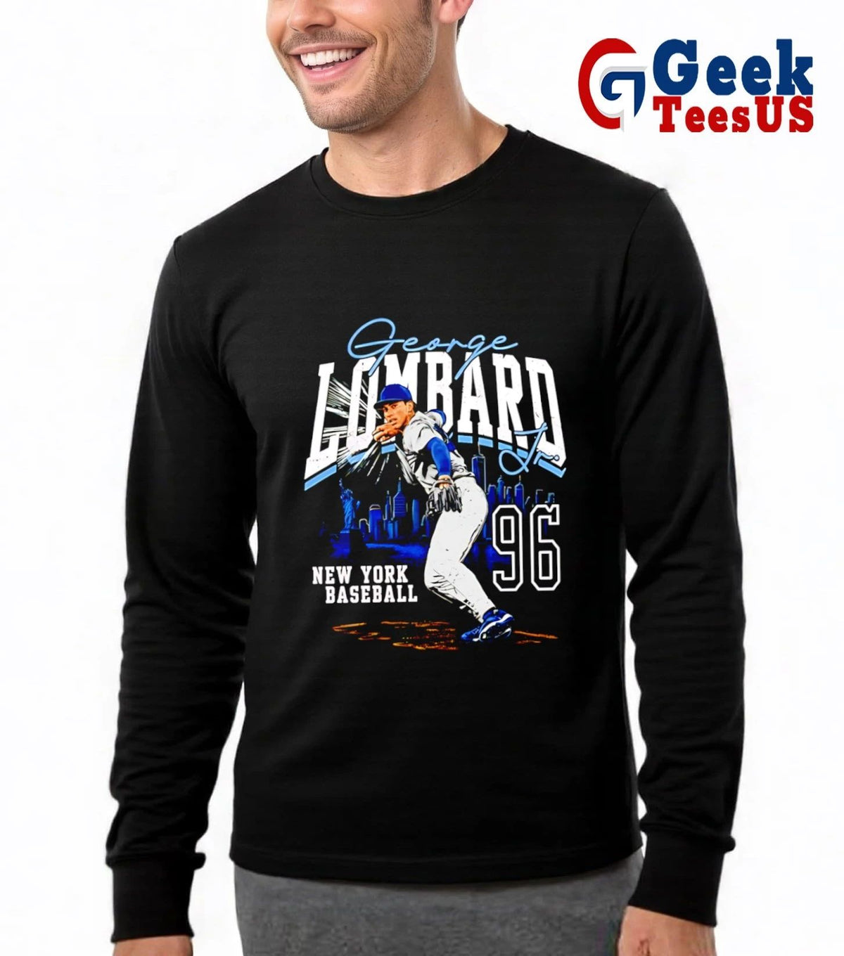 George Lombard Jr New York Yankees Baseball 96 Distressed T-shirt