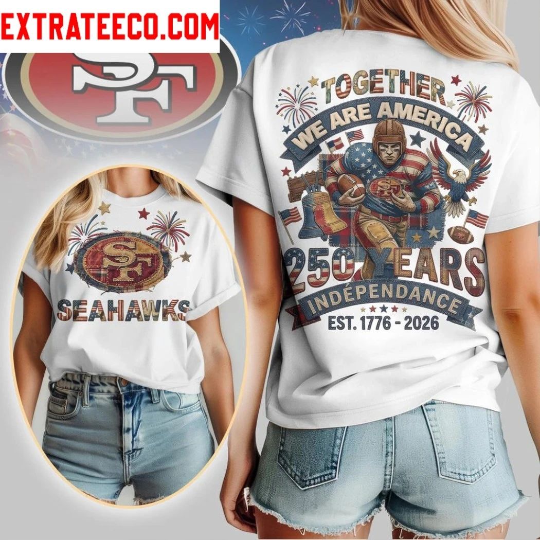 Seattle Seahawks NFL 250th Anniversary Of America Patchwork All Over Print Logo Two Sided Shirt