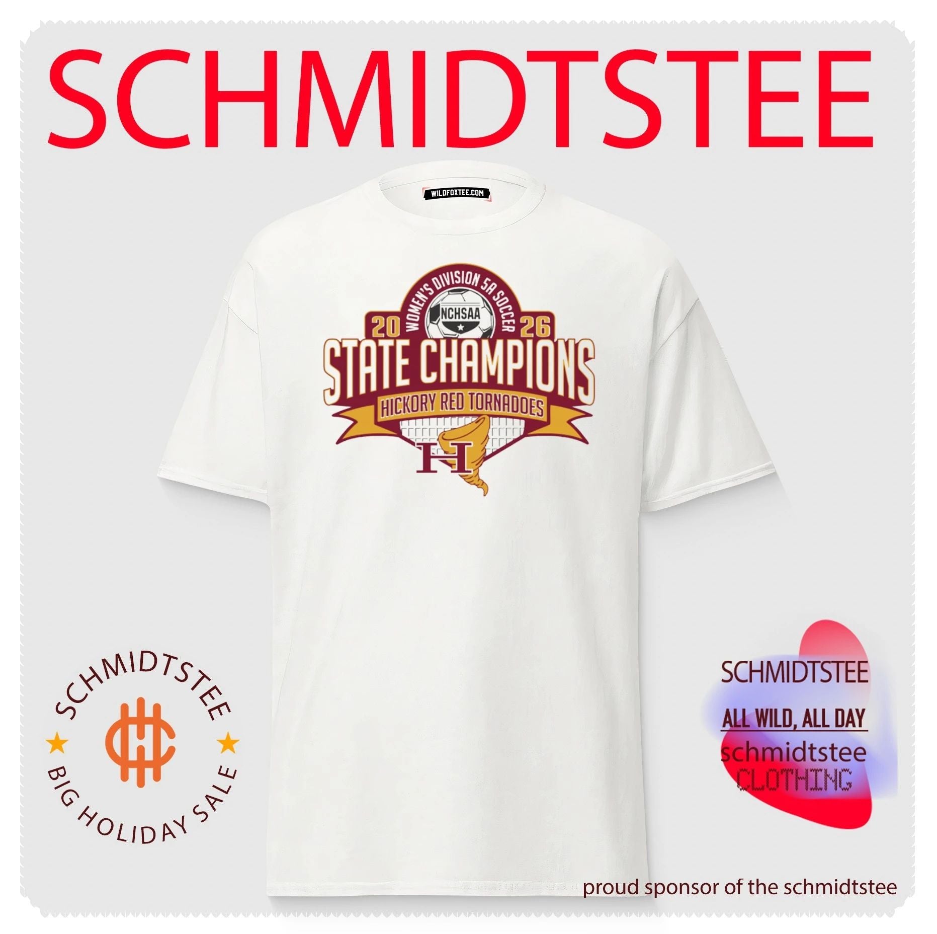 Hickory Red Tornadoes 2026 NCHSAA Women’s Division 5A Soccer Champions shirt
