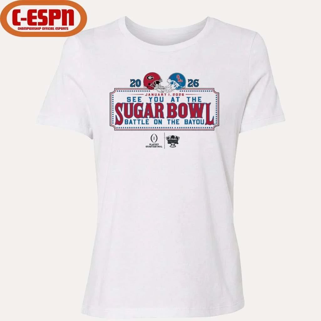 See You At The Sugar Bowl Dueling Helmet 2026 Georgia Vs Ole Miss Shirt