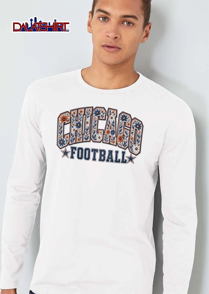 Chicago text floral pattern stars shirt