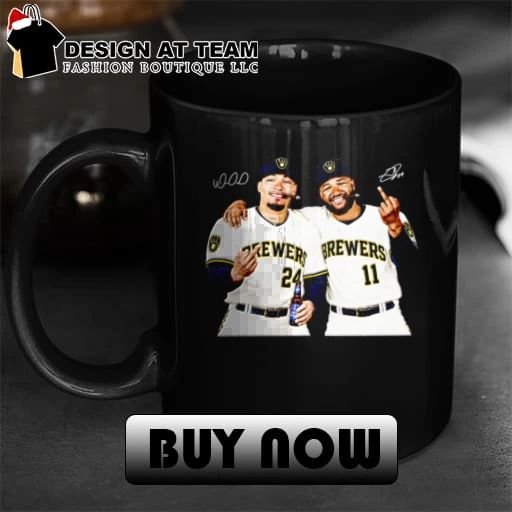 Milwaukee Brewers Baseball Duo Celebration Graphic signature shirt