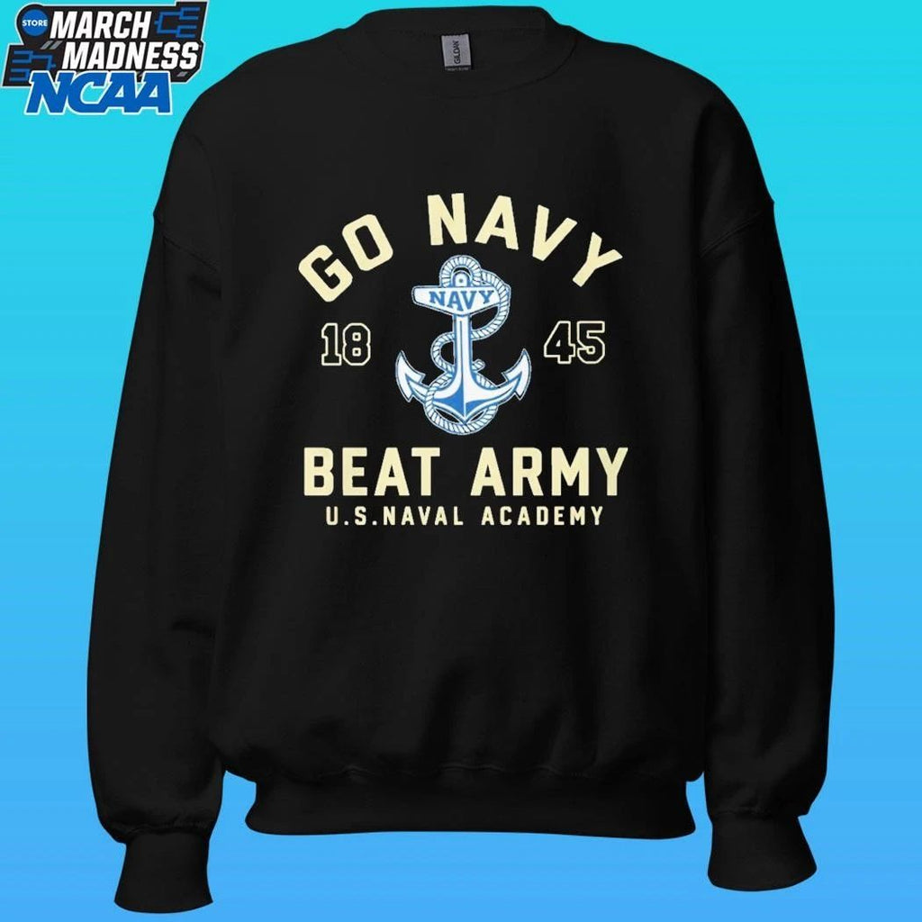 Go Navy Midshipmen Football Go Navy Beat Army 1845 Logo Shirt