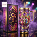 Prince Purple Rain Love Symbol Tribute Luxury Gold Ornate Stainless Steel 40oz Tumbler with Handle