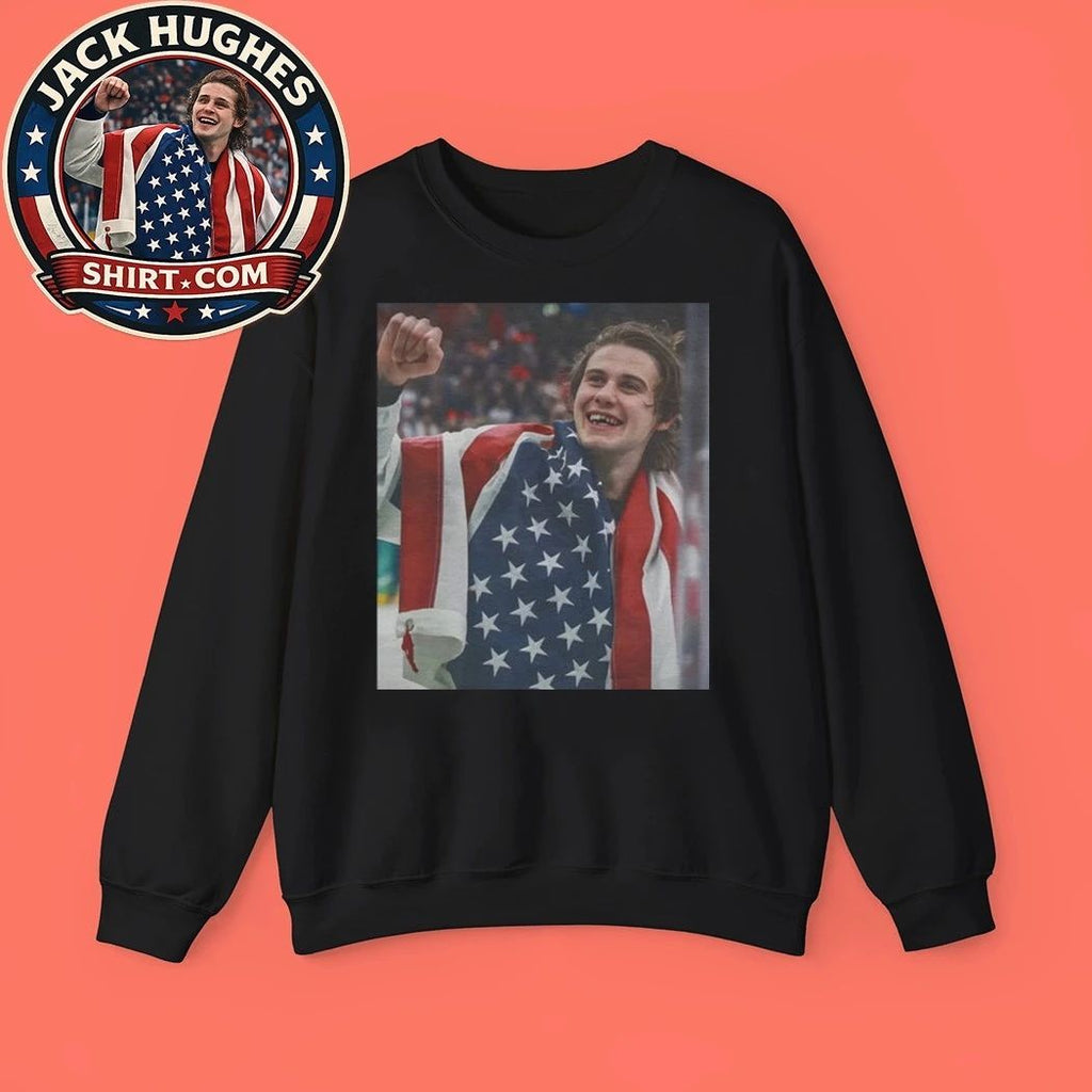 Jack Hughes OT Winner Teeth T-Shirt – 2026 Winter Olympics Milano Cortina Tribute