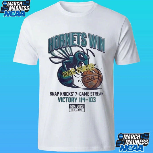 Hornets Win Snap Knicks’ 7 Game Streak Victory 114 103 Nba 2026 Sport Shirt