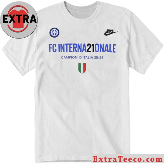 Inter Milan Nike Campioni D’Italia 2025-2026 Serie A Champions FC Interna21onale T-Shirt
