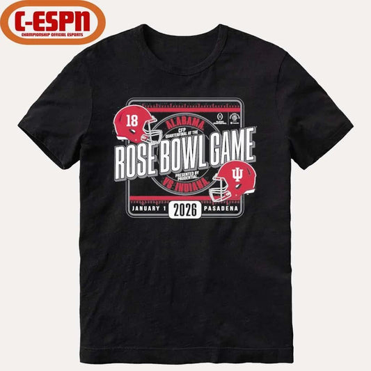 Alabama Vs Indiana Football 2026 Rose Bowl Game Head to Head T-Shirt