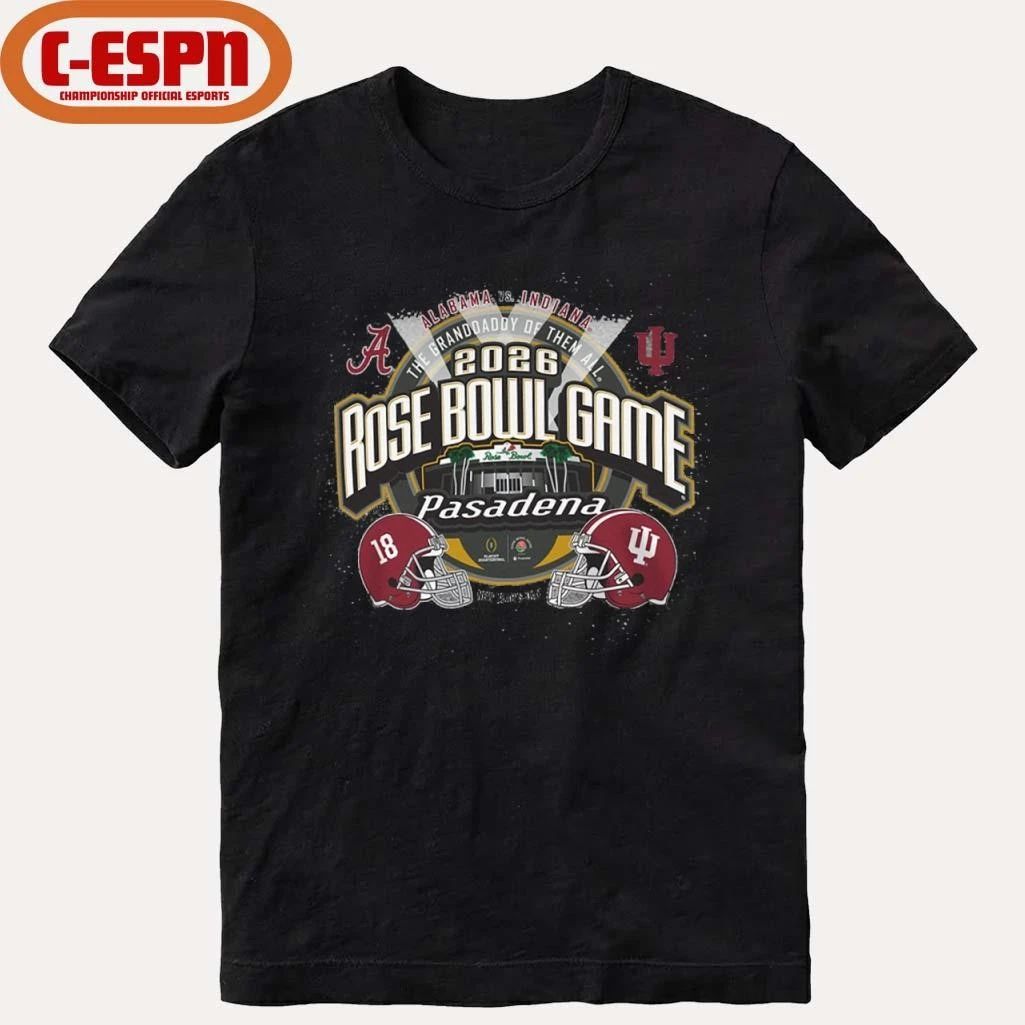Indiana vs Alabama Football 2026 Rose Bowl Head to Head stadium shirt