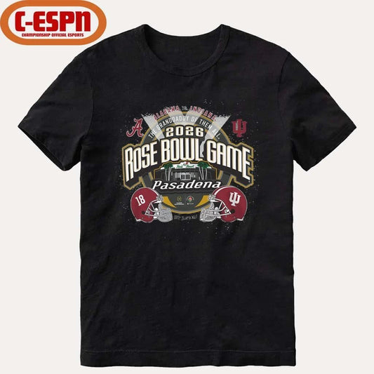 Indiana vs Alabama Football 2026 Rose Bowl Head to Head stadium shirt