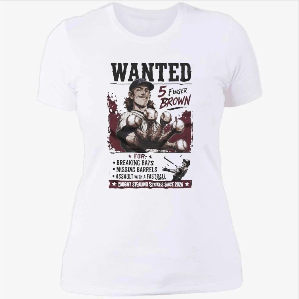 Chicago Cubs Wanted 5 Finger Brown Funny Pitcher Western Shirt