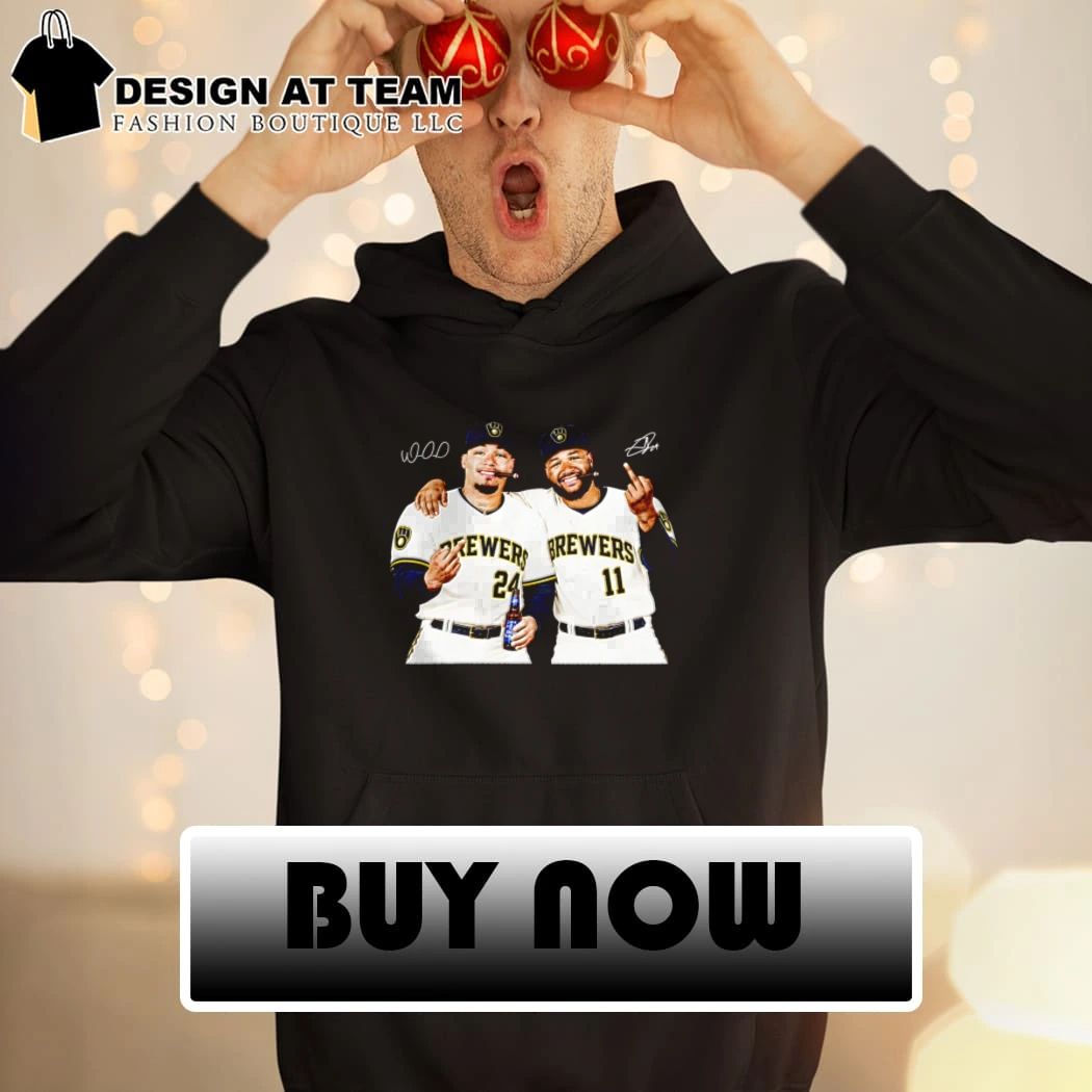 Milwaukee Brewers Baseball Duo Celebration Graphic signature shirt
