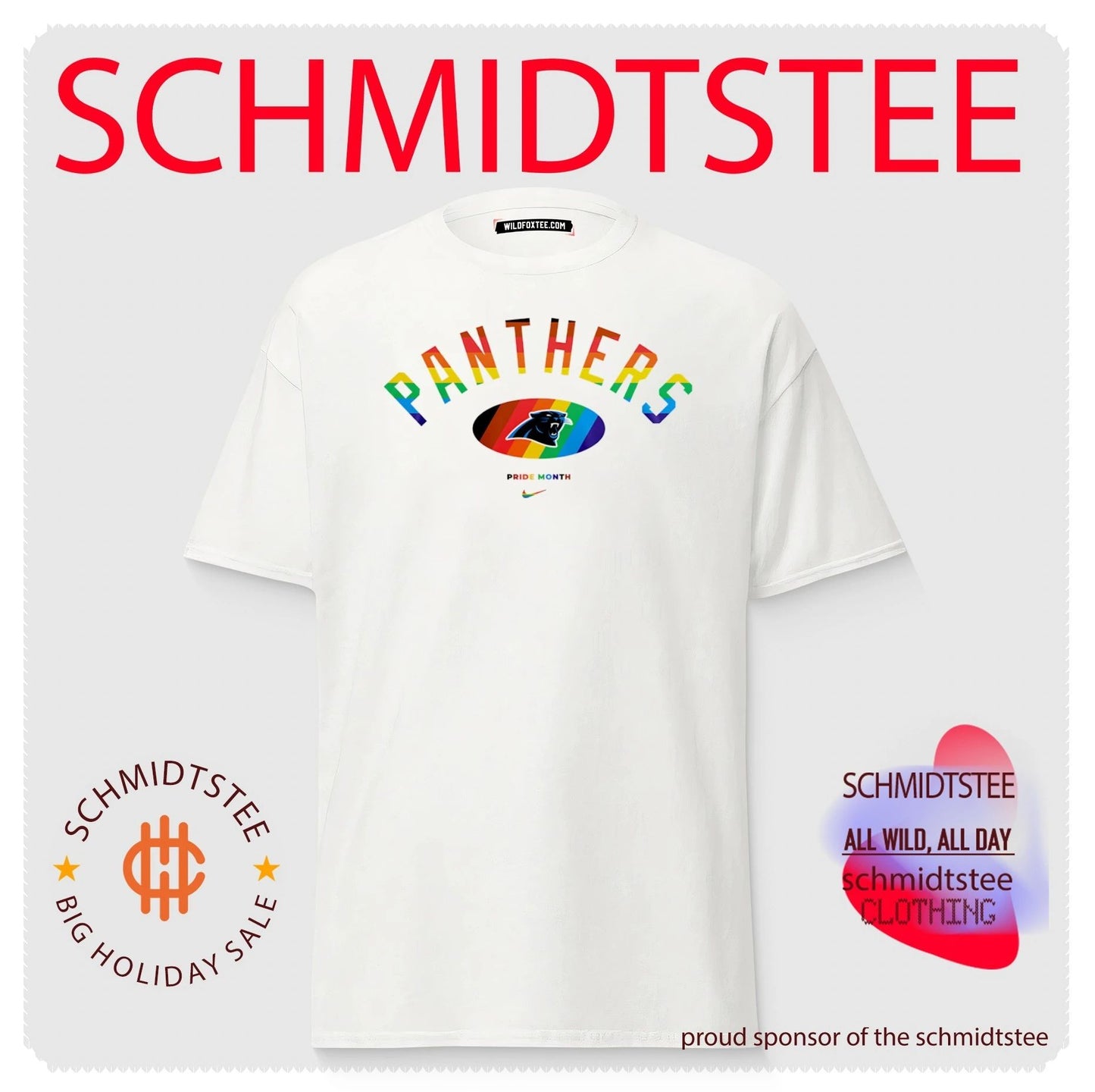 Carolina Panthers Pride Month Rainbow logo shirt