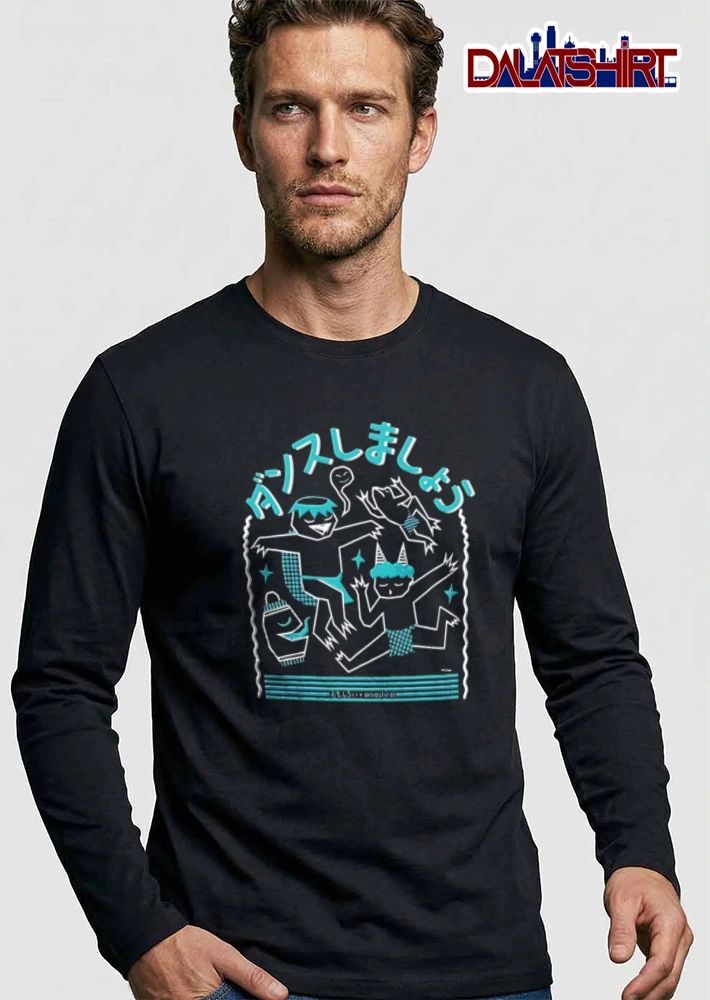 Japanese yokai dancing cartoon style shirt
