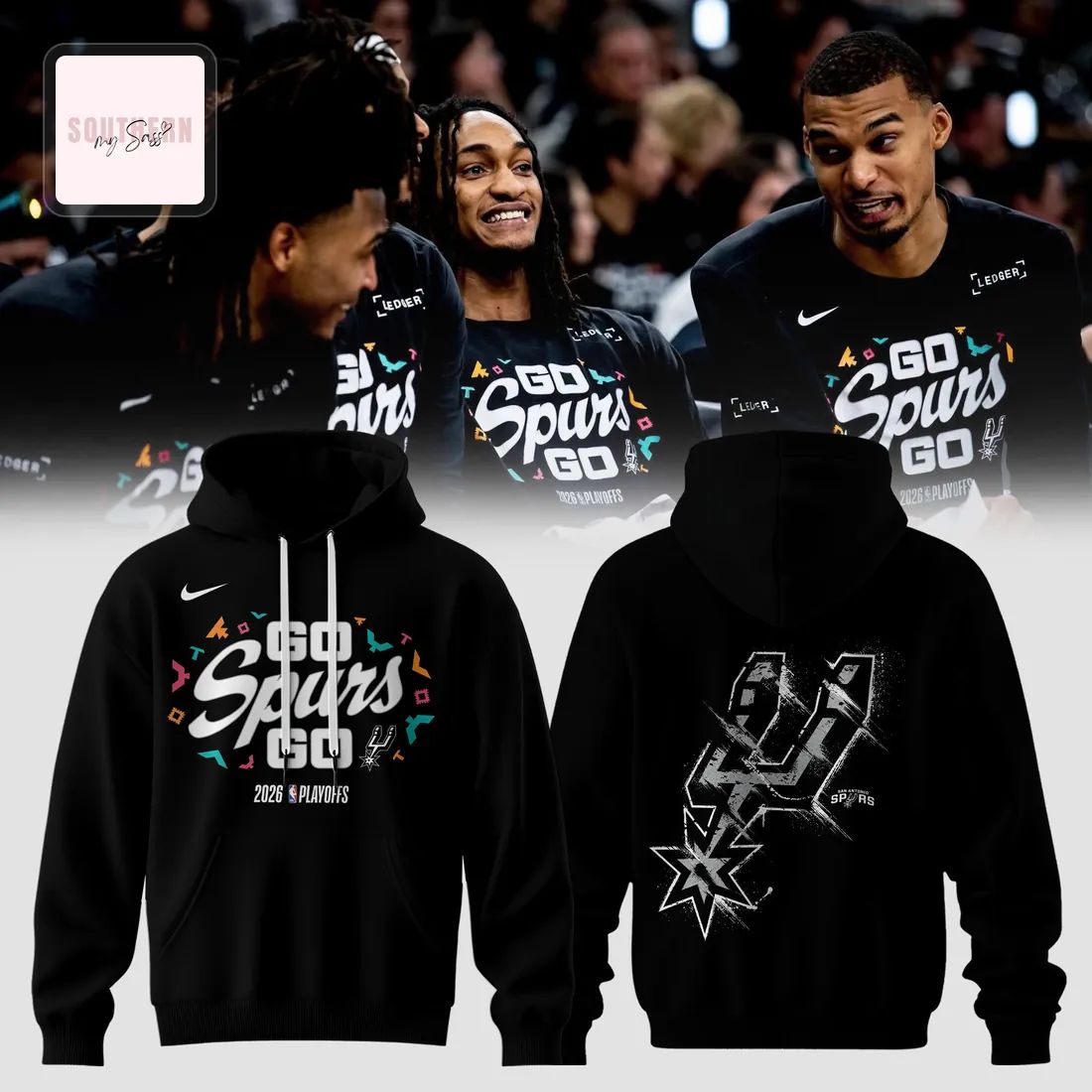 Go Spurs Go San Antonio Spurs 2026 Playoffs Vibrant Graphic Hoodie