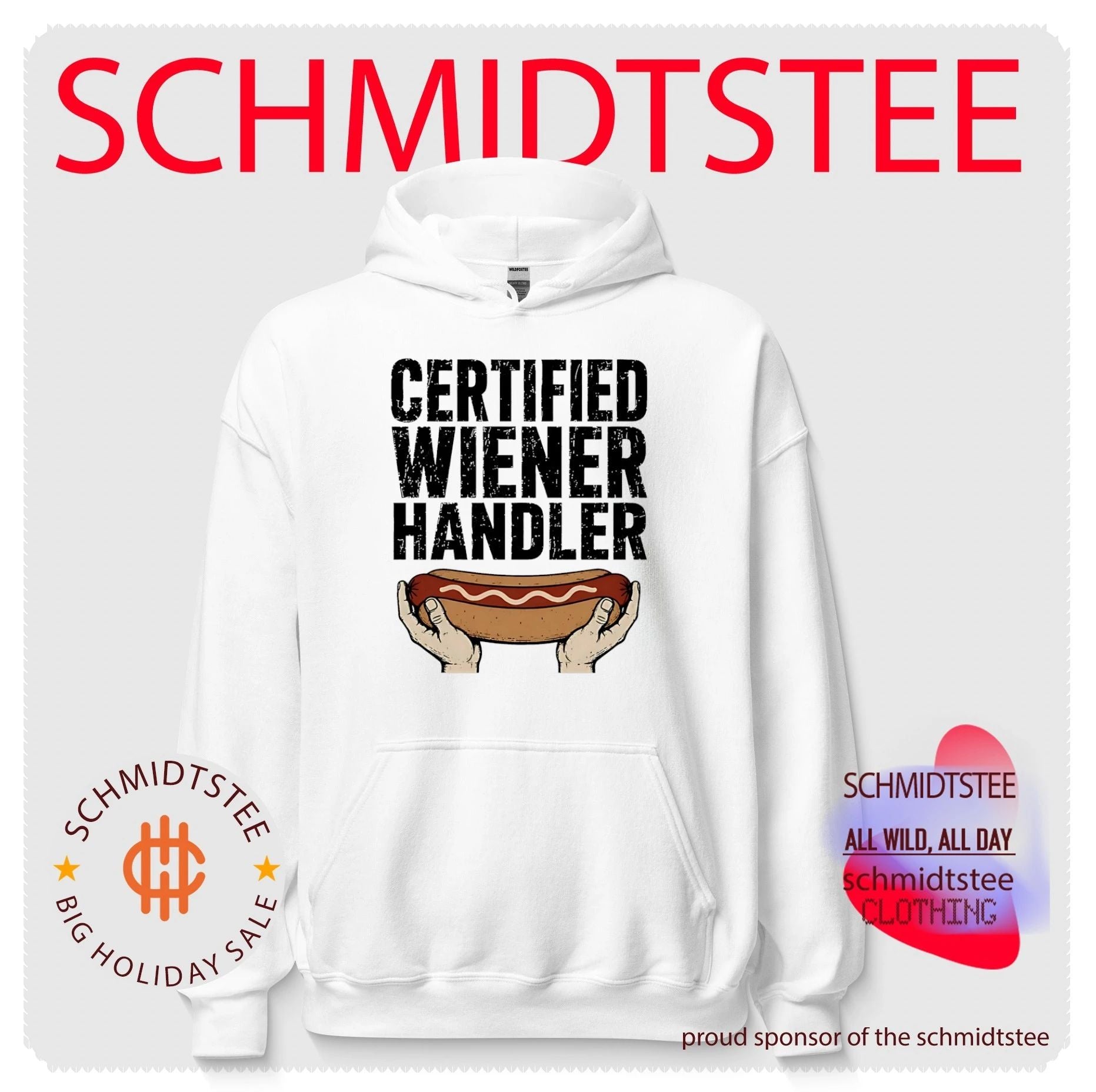 Certified wiener handler hotdog illustrated shirt