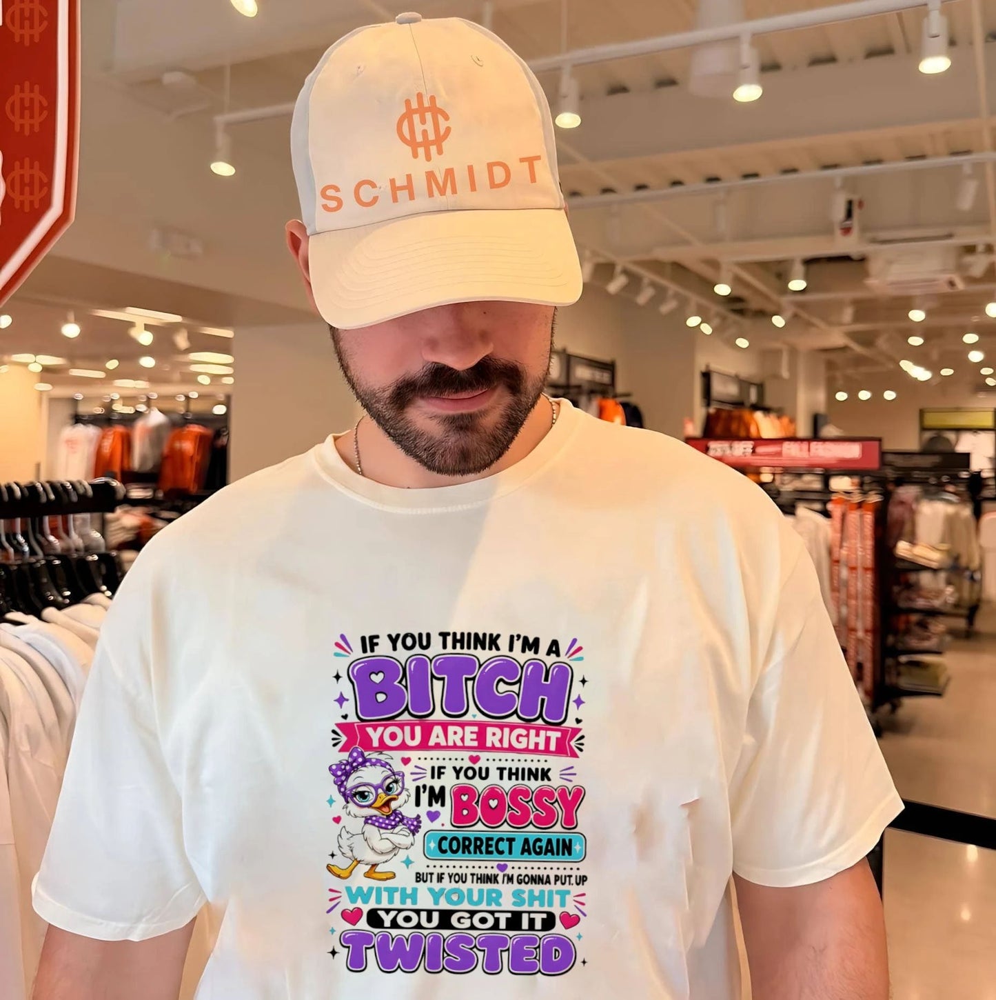 If you think I’m a bitch you are right if you think I’m bossy cartoon duck shirt