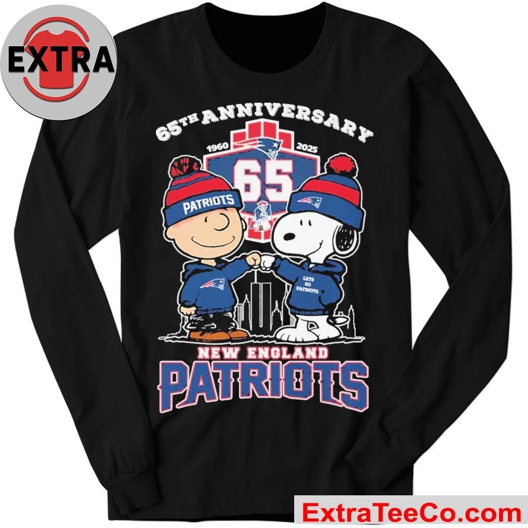 Celebrating the 65th anniversary of the New England Patriots team with Snoopy and Charlie Brown from the Peanuts comic strip, 1960-2025 Shirt