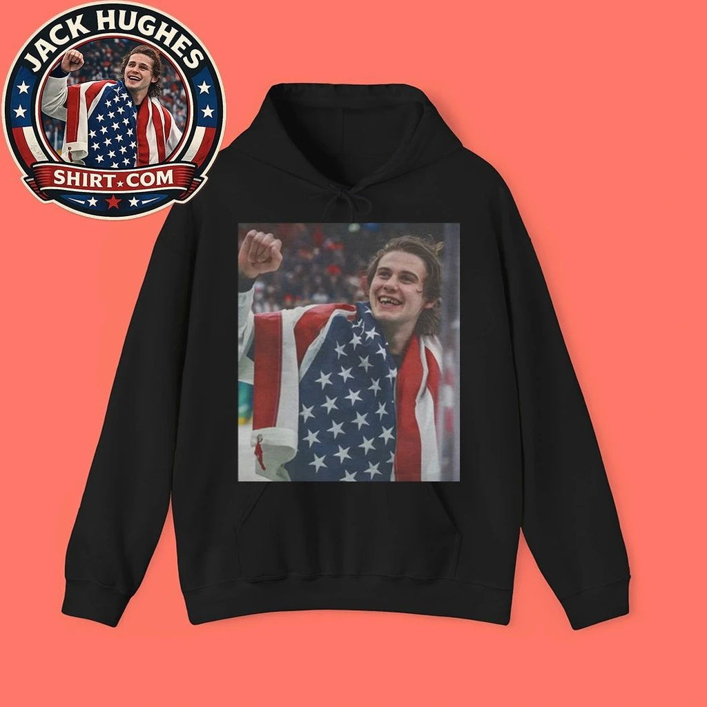 Jack Hughes OT Winner Teeth T-Shirt – 2026 Winter Olympics Milano Cortina Tribute