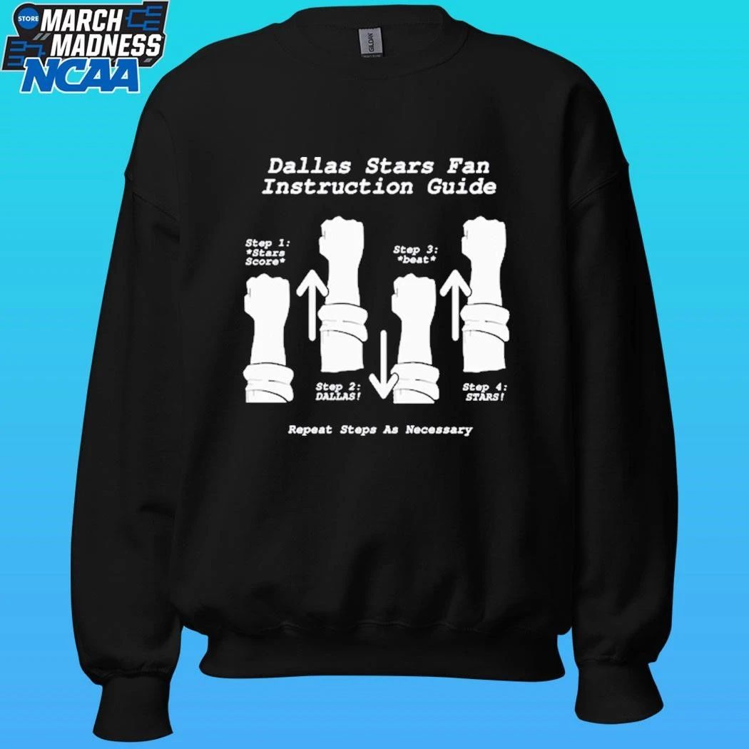 Dallas Stars Fan Instruction Guide Hockey Cheer Fist Pump Shirt