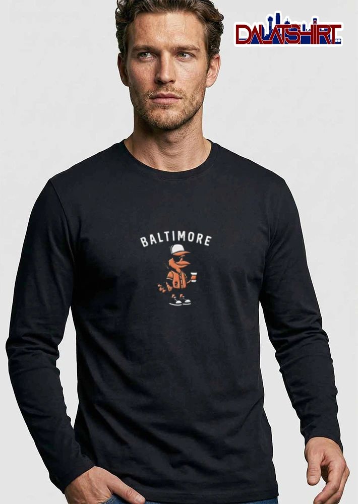 Baltimore Orioles Gunnar Henderson bird mascot holding coffee shirt