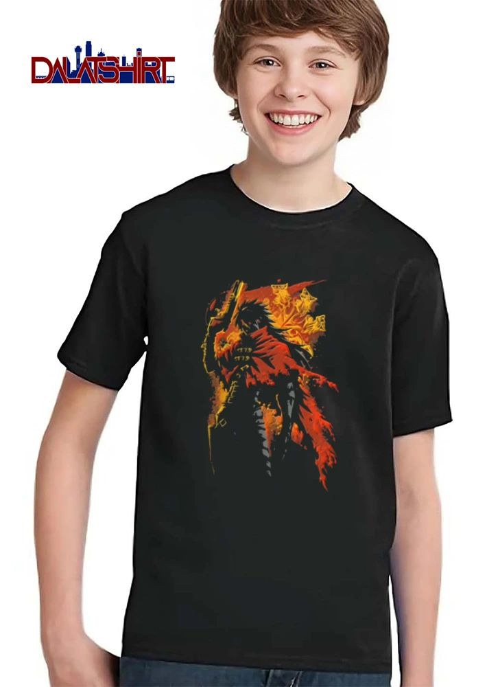 Hellsing Alucard anime character holding gun red cloak shirt