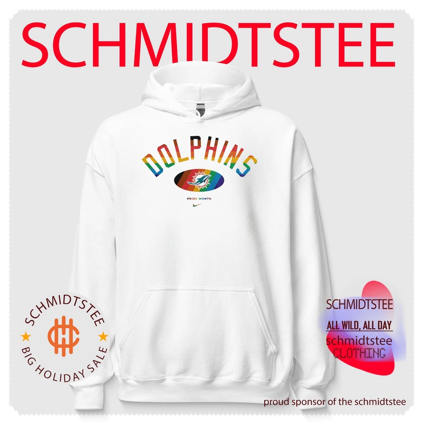 Miami Dolphins Pride Month Rainbow logo shirt