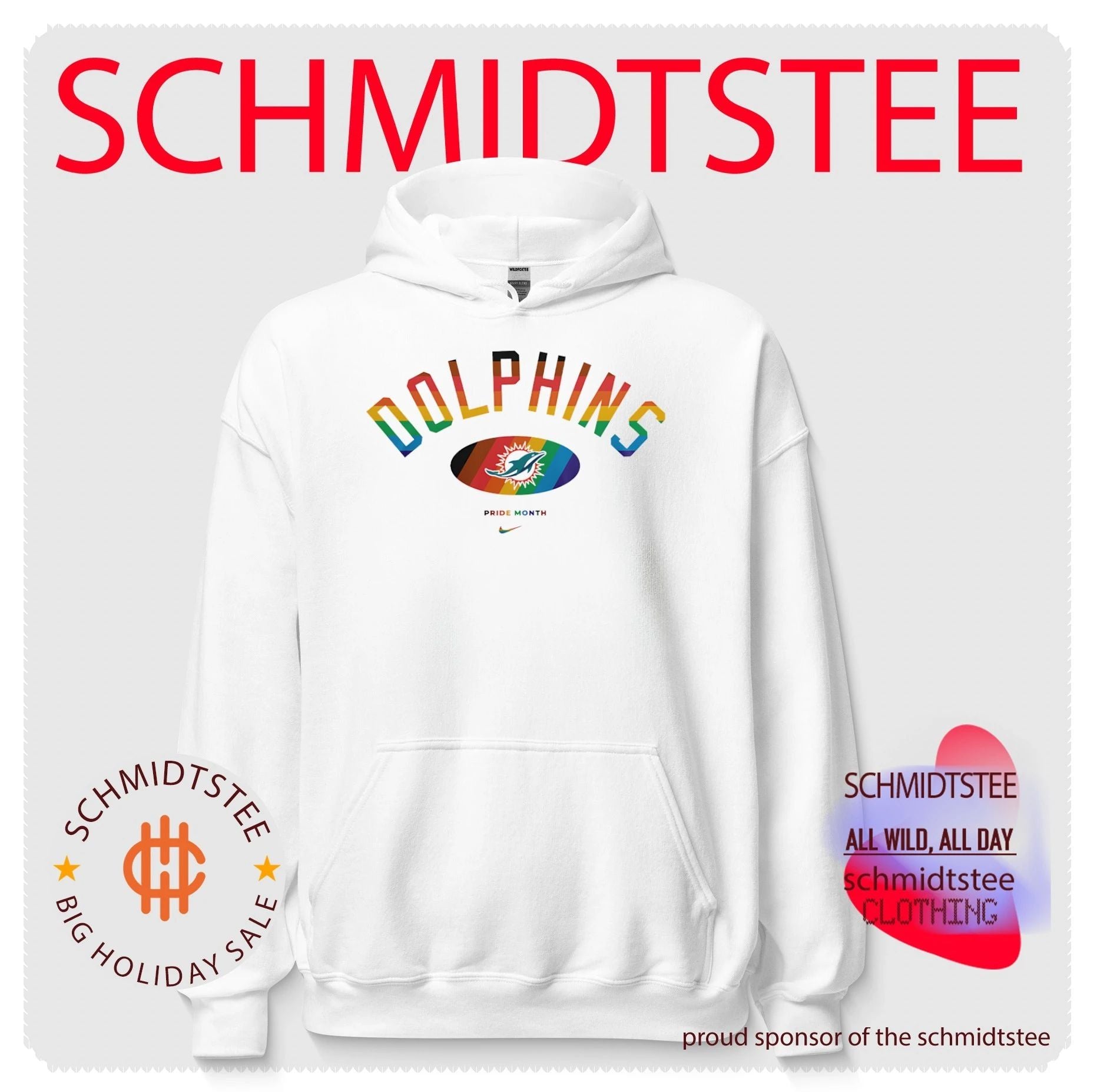 Miami Dolphins Pride Month Rainbow logo shirt