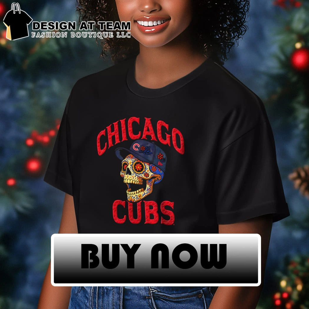 Chicago Cubs Sugar Skull Floral Baseball shirt