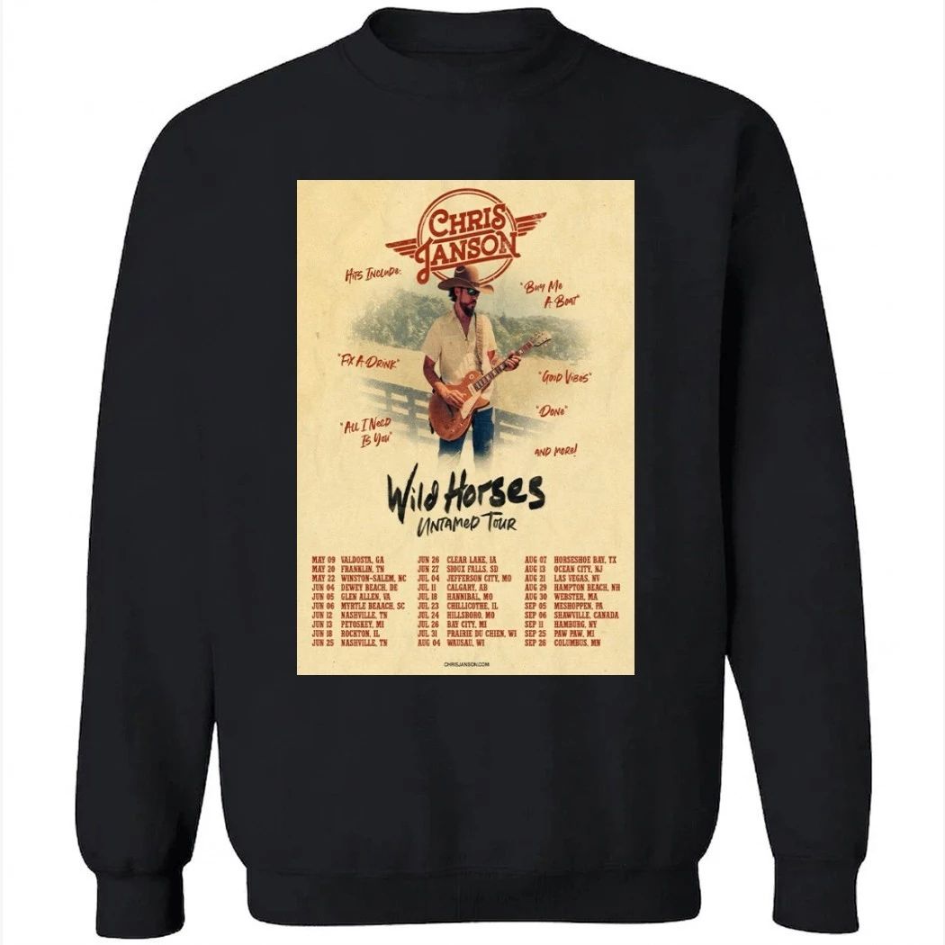 Chris Janson Tour Wild Horses Untamed Poster 2026 Shirt