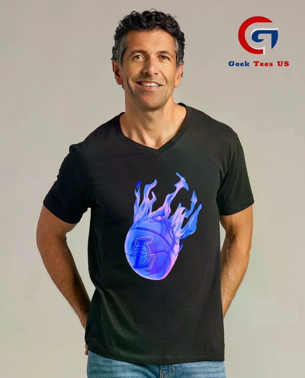Los Angeles Lakers NBA Basketball flaming shirt