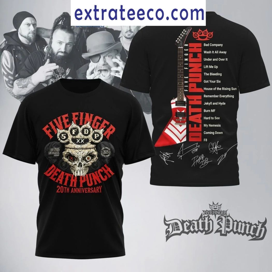 Five Finger Death Punch Anniversary Knucklehead Celebrates 20 Years Signature Hoodie Shirt