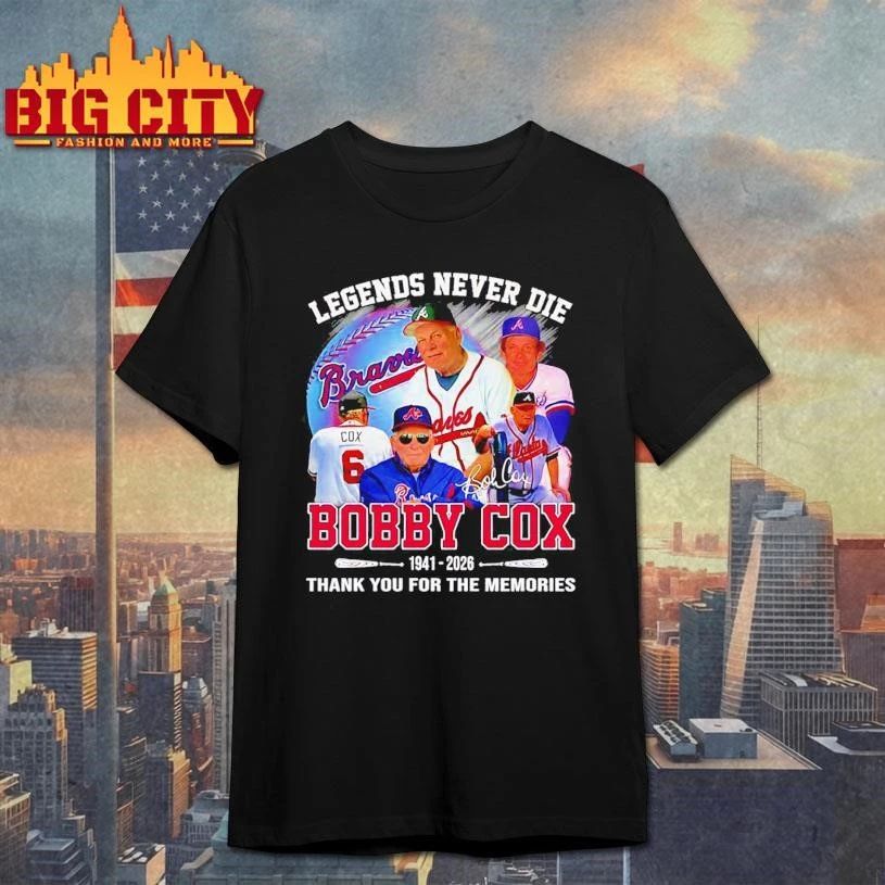 Bobby Cox Atlanta Braves legends never die 1941 2026 thank you for the memories shirt