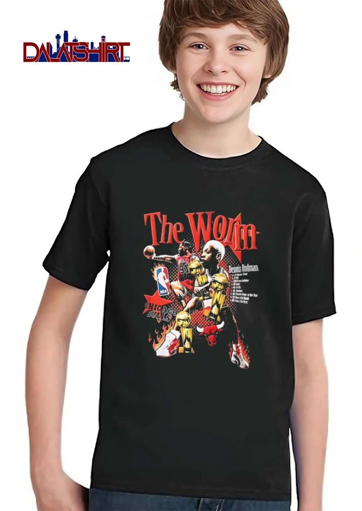 Chicago Bulls Collin Dennis Rodman The Worm holding trophies basketball player shirt