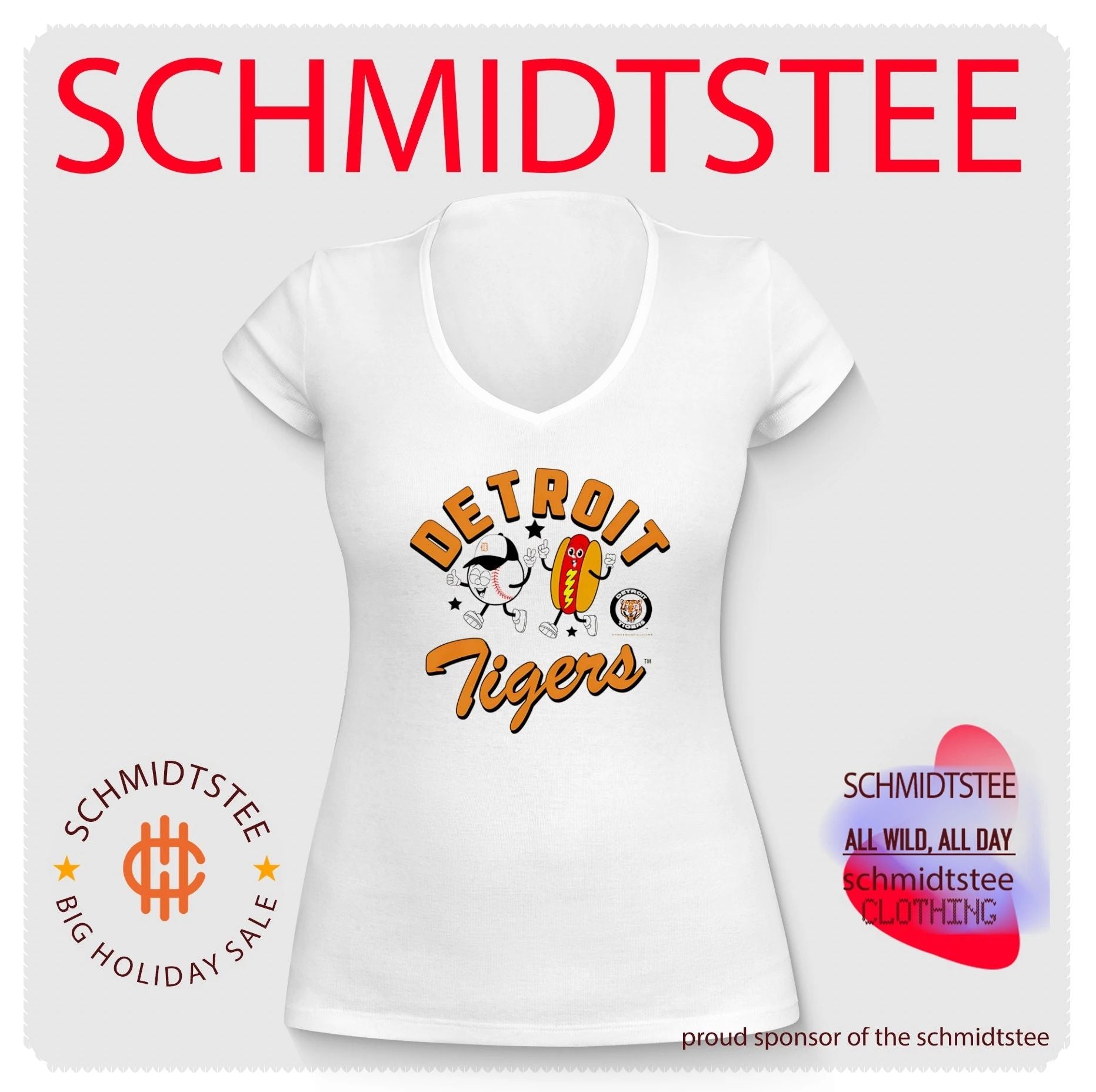 Detroit Tigers HotDog Preschool Snack cartoon shirt