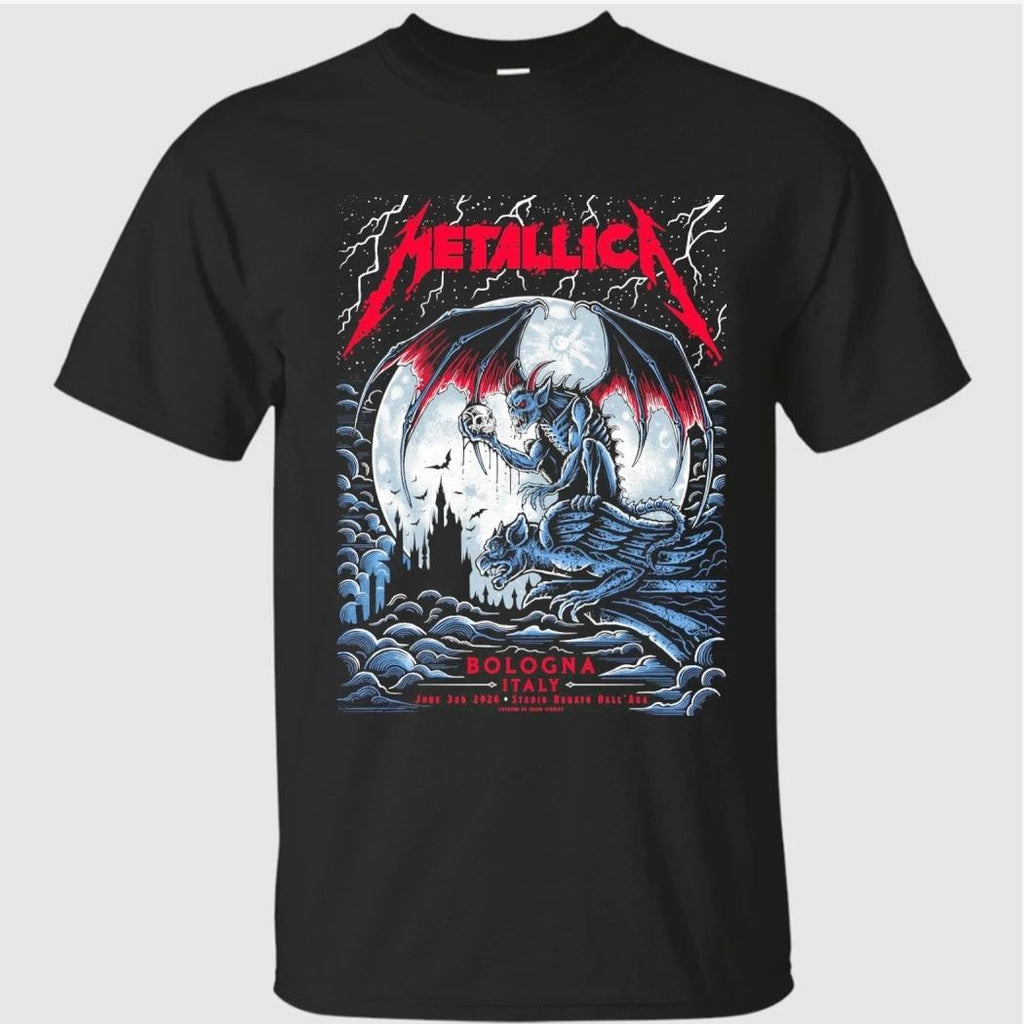 Metallica M72 Bologna Italy Shirt Stadio Renato June 3 Concert Heavy Metal T-Shirt