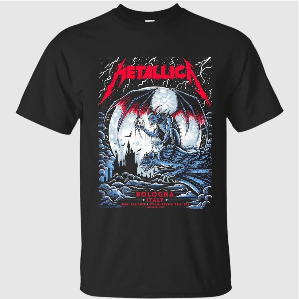 Metallica M72 Bologna Italy Shirt Stadio Renato June 3 Concert Heavy Metal T-Shirt