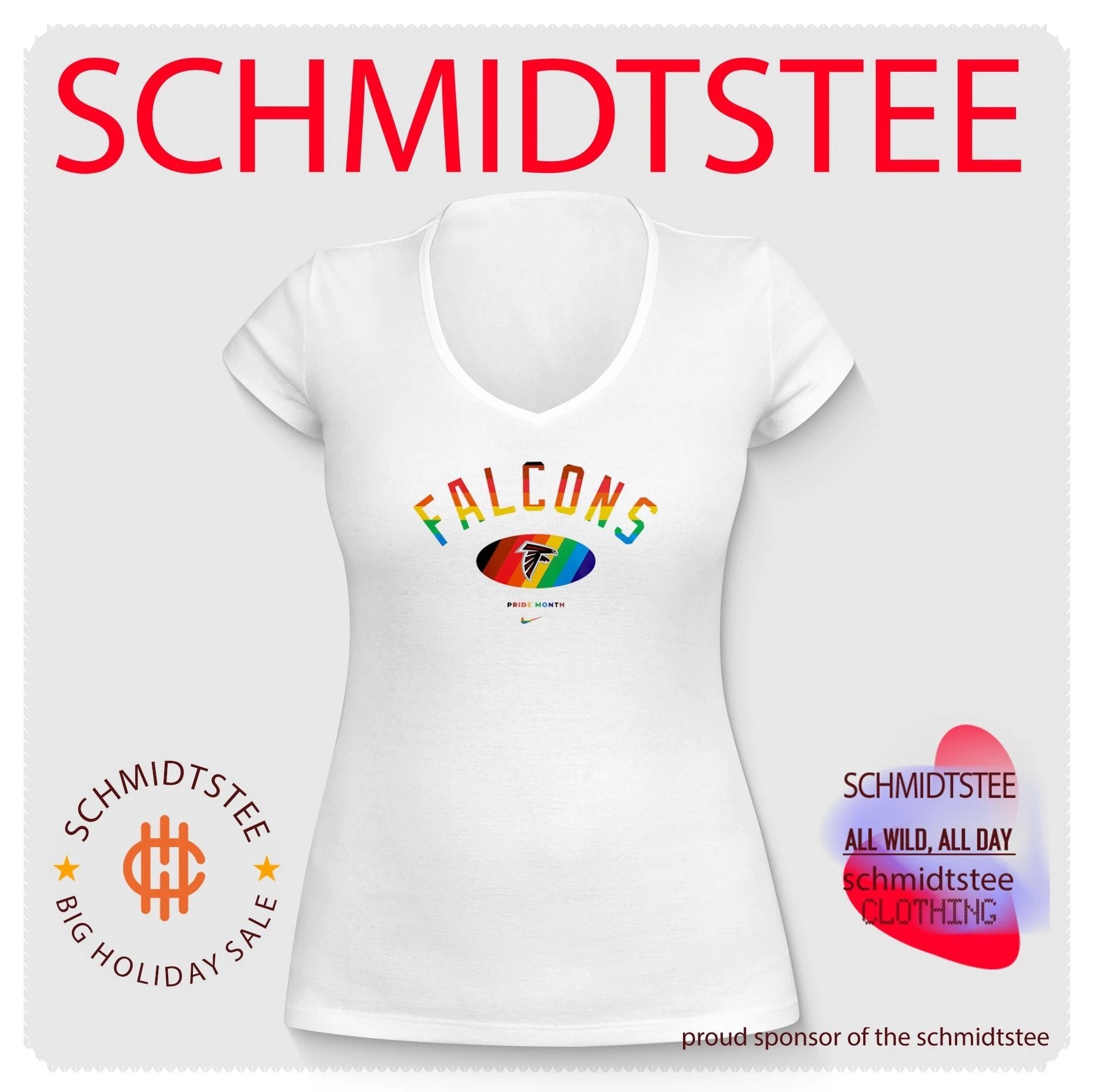 Atlanta Falcons Pride Month Rainbow logo shirt