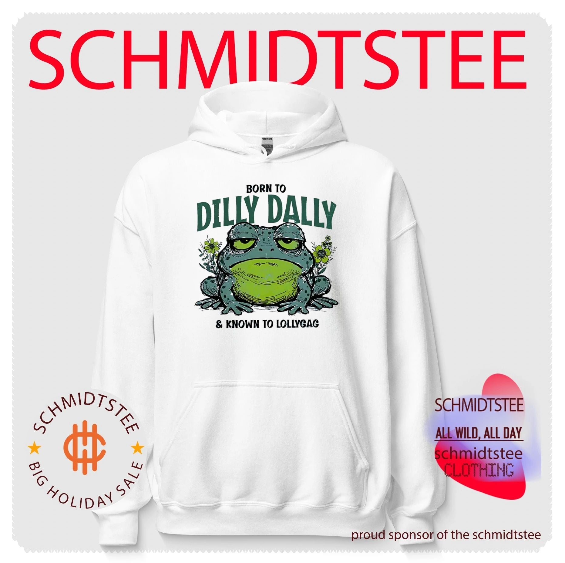Born to dilly dally and known to lollygag frog cartoon shirt