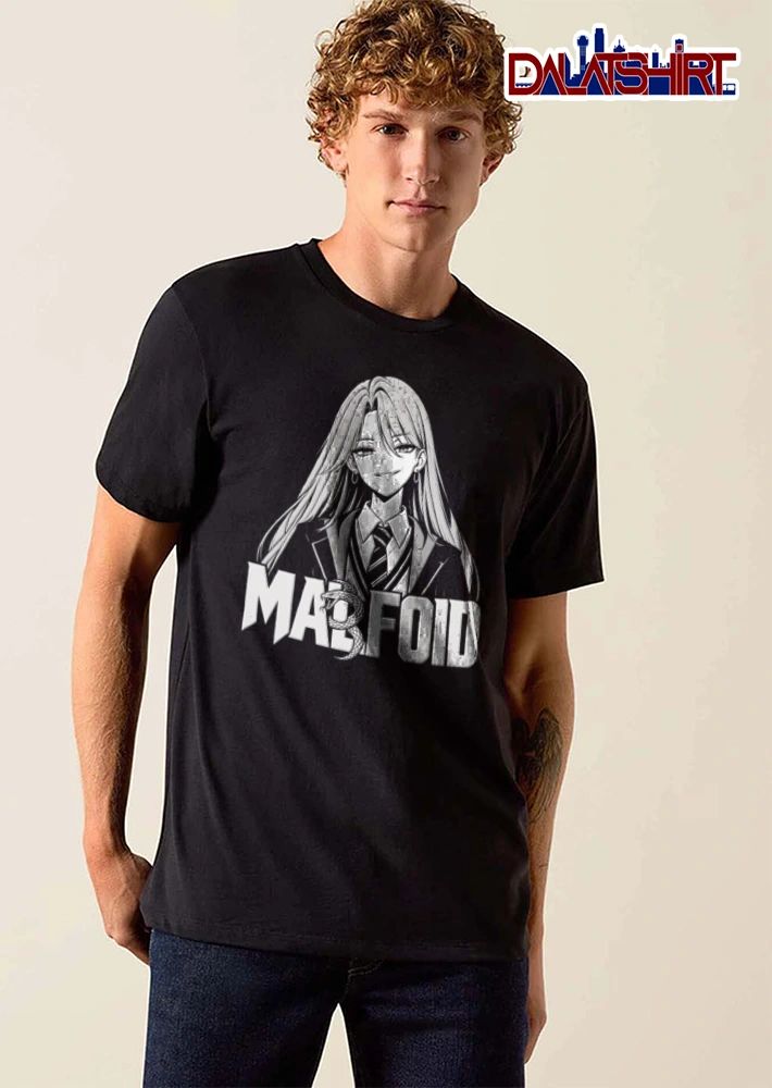 Malfoid anime girl school uniform snake shirt