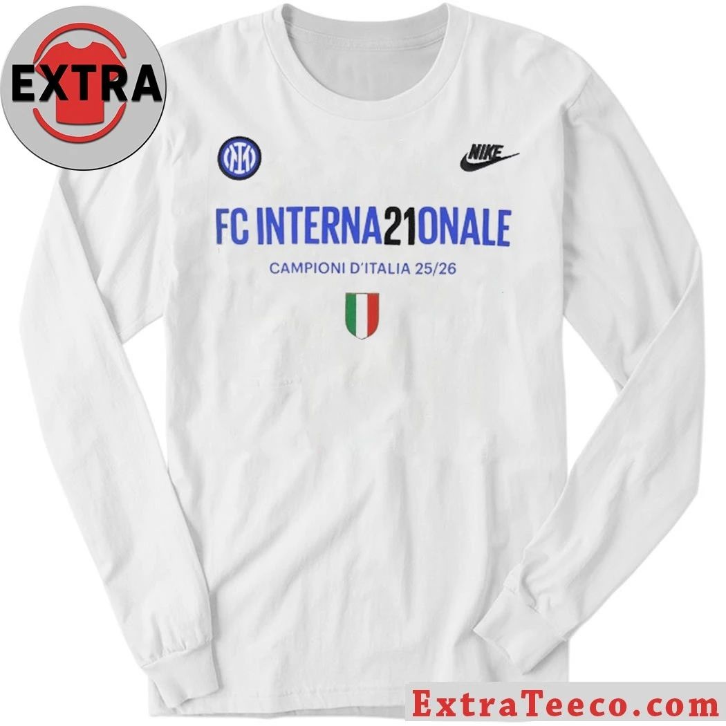 Inter Milan Nike Campioni D’Italia 2025-2026 Serie A Champions FC Interna21onale T-Shirt