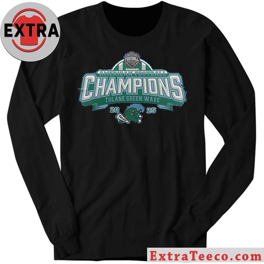 Tulane Green Wave American Football Champions 2025 Roll Wave Shirt
